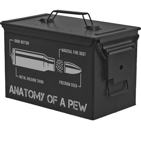Steel Ammo Can Storage Box Ammunition Case Anatomy Of A Pew (50cal Black)