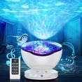 thumbnail image 1 of Lámpara de proyector LED con simulación de olas del océano, luz nocturna infantil con 7 modos de color, 6 sonidos musicales, control remoto, lámpara de noche para decoración de habitaciones de bebés,, 1 of 5