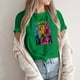 thumbnail image 3 of Pop cazadora para niña Round-Neck Printed Anime Trio Poster T Shirt （Green）, 3 of 3