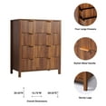 thumbnail image 5 of YOCWO Fluted 4 Drawer Dressers for Bedroom, 30" Wide Modern Chest of Drawer with 4 Big Drawers, Walnut, 5 of 8