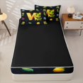 thumbnail image 4 of Homewish Kids Dinosaur Zipper Twin Comforter Sets with Fitted Sheet and 2 Pillowcases for Boys Girls, Dino Letter W Zipper Bedding Set,4-Piece, Black Reversible, 4 of 6