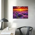 thumbnail image 3 of COMIO  Lavender Field Wall Art Purple Flower Canvas Picture Prints Sunrise Sunset Artwork Bathroom Bedroom Decor, 3 of 4