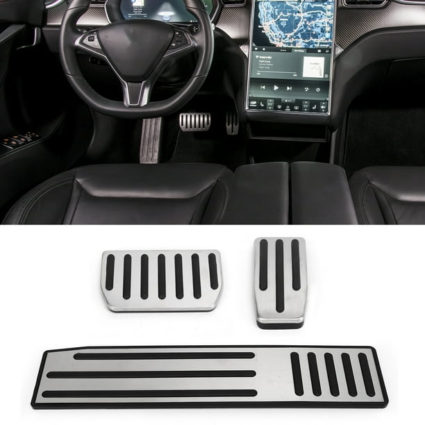 JUEGO DE PEDAL DE PIE, ALMOHADILLAS DEL REPOSAPIÉS DEL FRENO DEL ACELERADOR ANTISLIP 3pcs de Larga Vida útil de la Almohadilla de Goma para la Almohadilla del Pie del Modelo S X