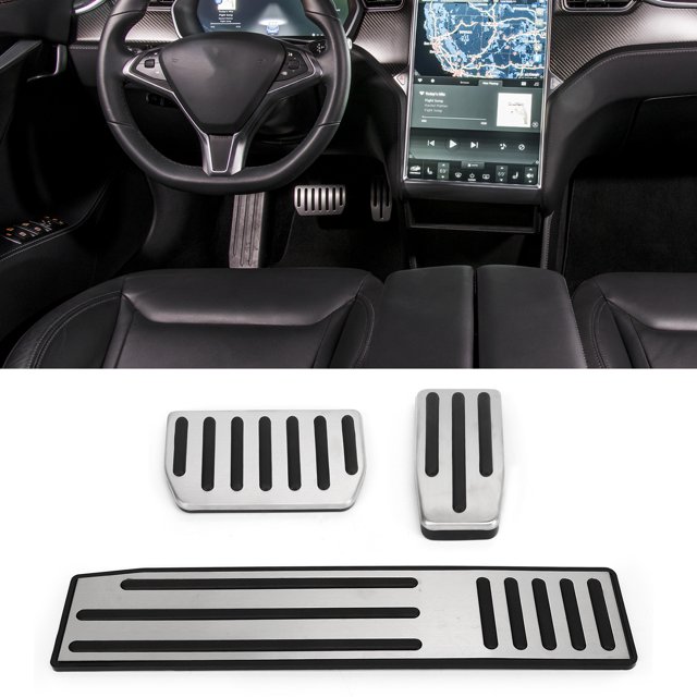 Foot Pad Cover, Rust Foot Pedal Set Antislip Accelerator Brake Footrest Pads For Model S X LHD Car