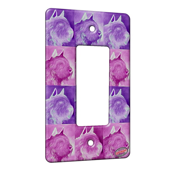KuzmarK™ 1 Gang Rocker Wall Plate - Bouvier de Flanders Dog Electric Art by Denise Every