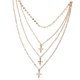thumbnail image 3 of collar en capas,Gargantilla en capas delicadas a la moda,Collar largo en capas Cruz colgante Mujeres Niñas,Collares en capas Regalos de cumpleaños Chicas adolescentes,Accesorios de disfraz de Zulema collar en capas, 3 of 8