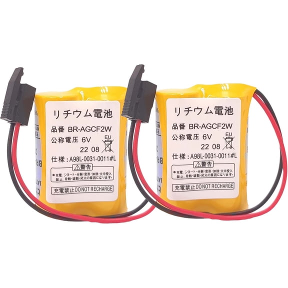 2 Pcs Replacement Battery for GE BR-AGCF2W A06B-6093-K001 A98L-0031-0011 L Fanuc A98L-0031-0011 L