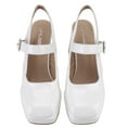 thumbnail image 6 of 【TRI-5】Women's Square Toe Mary Janes Chunky High Heels Dress Pump Shoes Footwear Walking Shoes Girl Classy Stylish Elegant Fashion Heeled Comfort Parent Parent Parent, 6 of 9