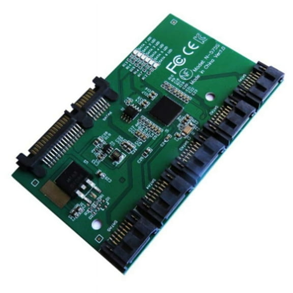Expansion Card 1 to 5 Port SATA3.0 Controller Card Motherboard Port Multiplier Riser Card HUB Adapter