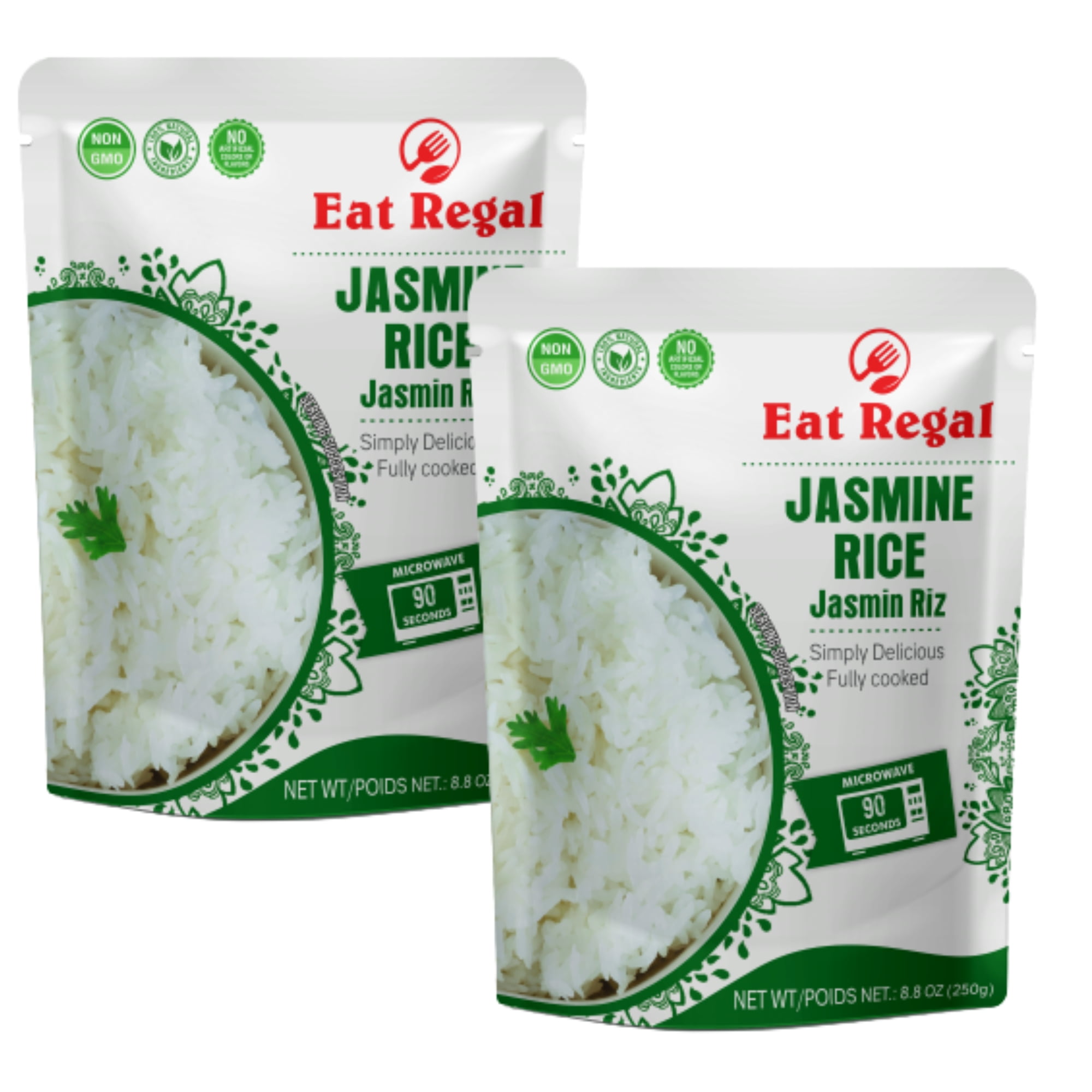 Eat Regal Thai Jasmine Rice In Hood & Tray, Ready To Eat in 90 Seconds, Microwavable Nutritious