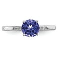 thumbnail image 5 of Sterling Silver Rhodium Round Tanzanite & Diamond Ring, 5 of 6