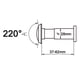 thumbnail image 5 of Mirilla gran angular, mirilla para puerta, cuerpo de latón macizo y lente de cristal HD gran angular, ángulo de visión de 220 grados, orificio de perforación Ø 16/28 mm, 5 of 8