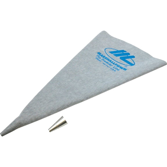 MARSHALLTOWN Masonry Grout Bag GB692 - Black Vinyl, Tip Included - 12 x 24 Inch