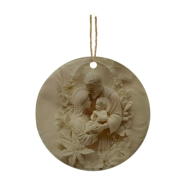 Adorno navideño con la bendición del nacimiento de Jesús, adorno para la escena de la natividad, decoración cristiana colgante para el árbol de Navidad, espejo retrovisor del coche.