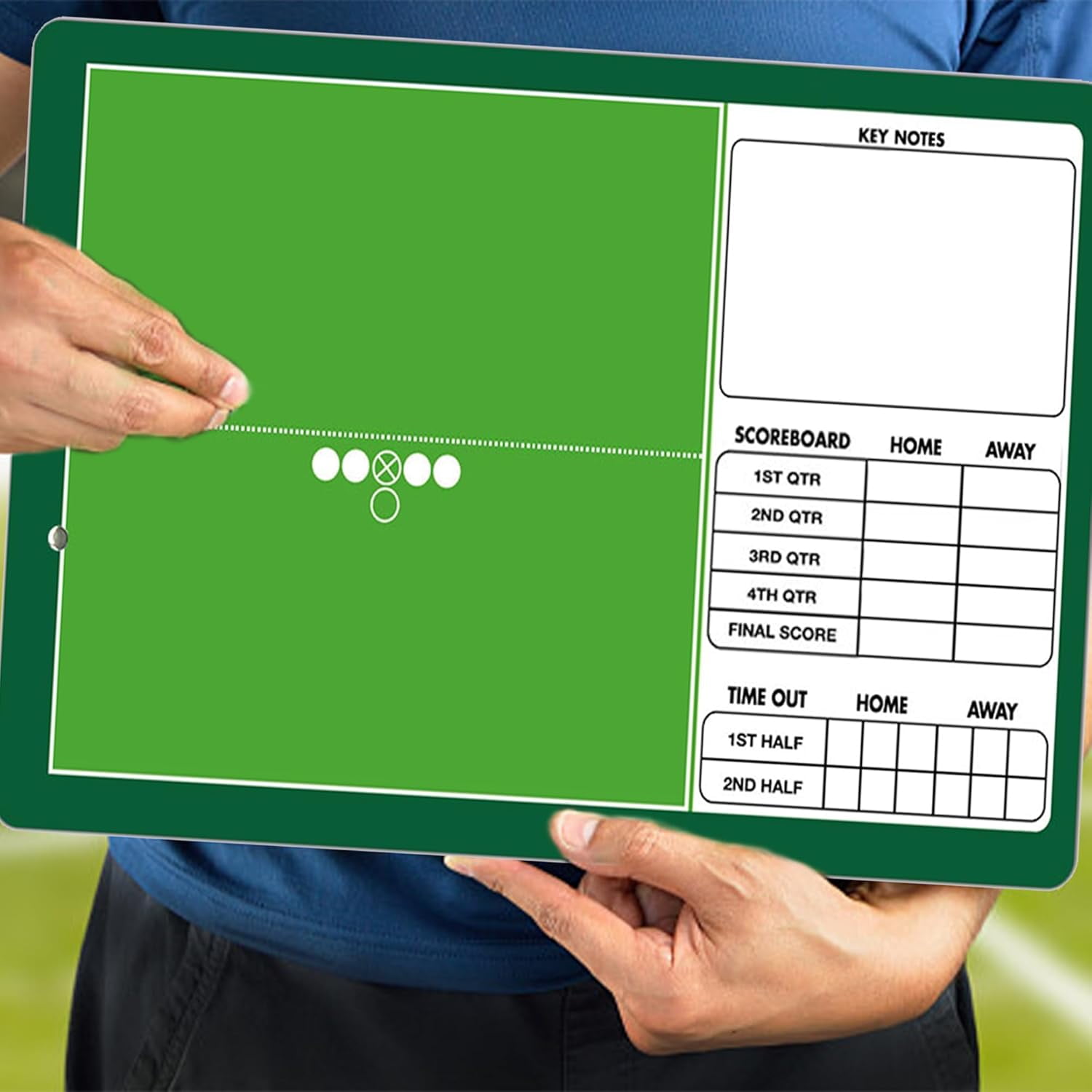 Dry Erase Soccer Coaching Board: Double-Sided Football Coaches Clipboard, Tactics Strategy Coach Lineup Board, Football Training Equipment for Coach and Game Plan