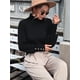 thumbnail image 5 of Suéteres de Otoño e Invierno para Mujer, Jerseys de Punto con Mangas Farol, Suéteres Tipo Top Negro XL, 5 of 10