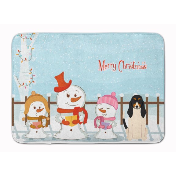 Merry Christmas Carolers Swiss Hound Machine Washable Memory Foam Mat