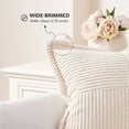thumbnail image 2 of Topfinel 2 Piece Wide Side Pillowcase with Splicing,, Fall Winter Super Soft Corduroy Sofa Pillowcase Decorative Texture Pillow, Crea, 20x20 Inches, 2 of 5