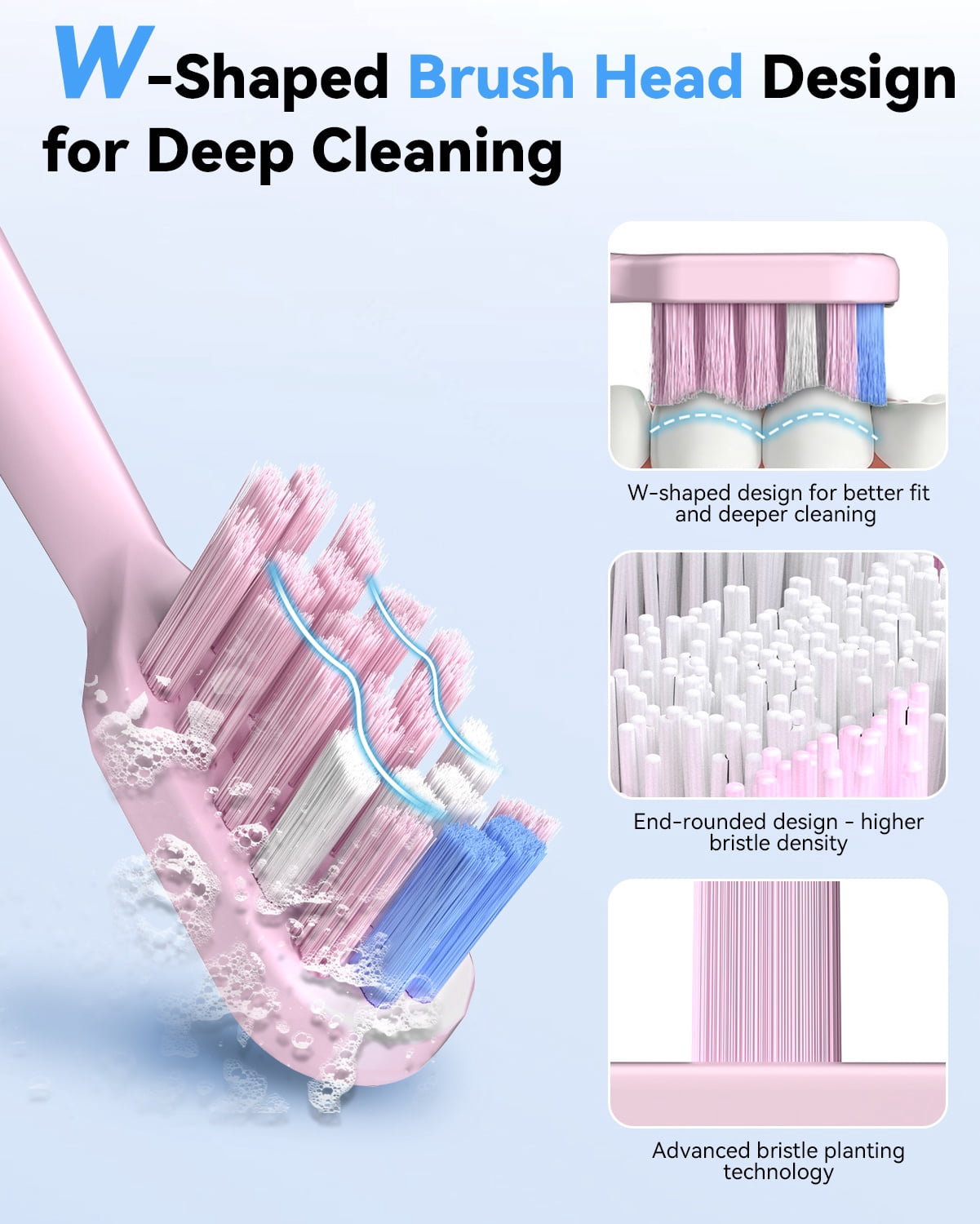 JTF Sonic Electric Toothbrush with UV & Drying: 5 Customized Modes for Effective Yet Gentle Cleaning –with 8 Brush Heads, Rinse Cup, Wireless Charging Base, Rechargeable for Daily Care, Home & Travel