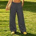 thumbnail image 7 of CHGBMOK Plus Size Women's Baggy Sweatpants Curved Wide Leg Pants Drawstring Elastic Waistband Pants with Side Pockets, 7 of 7