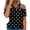 Black, variant on Summer Tops for Women Cold Shoulder Polka Dot Blouse V Neck Short Sleeve Casual Loose Vacation Beach Party Off Shoulder Top, Green M