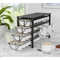thumbnail image 6 of Y&M Coffee Pod Organizer for Countertop, 4-Tier Metal Storage Drawer, Holds 56 Capsules, Coffee Station Holder for Kitchen, Office, or Home, 3 cup rack, Black, 6 of 8
