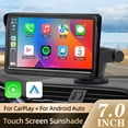 thumbnail image 2 of 7" Wireless CarPlay & Android Auto Portable Touchscreen, Mirror Link, EQ, Remote, FM/TF/USB, Optional Backup Camera & 10.26" Display, 2 of 13