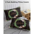 thumbnail image 2 of Spring Botanical Queen Pillow Cases Set of 2 - Microfiber Bed Throw Pillow Covers, Garden Birds Floral Leaves Brown Wood Decorative Lumbar Pillow Cover with Envelope Closure for Sofa/Travel 20"x30", 2 of 6