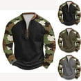 thumbnail image 3 of guisaled Camo Sweatshirt for Men Hunting Long Sleeve Half Zip Up Pullover Tops Fall Winter Casual Comfort Crewneck Sweatshirts Christmas, 3 of 4