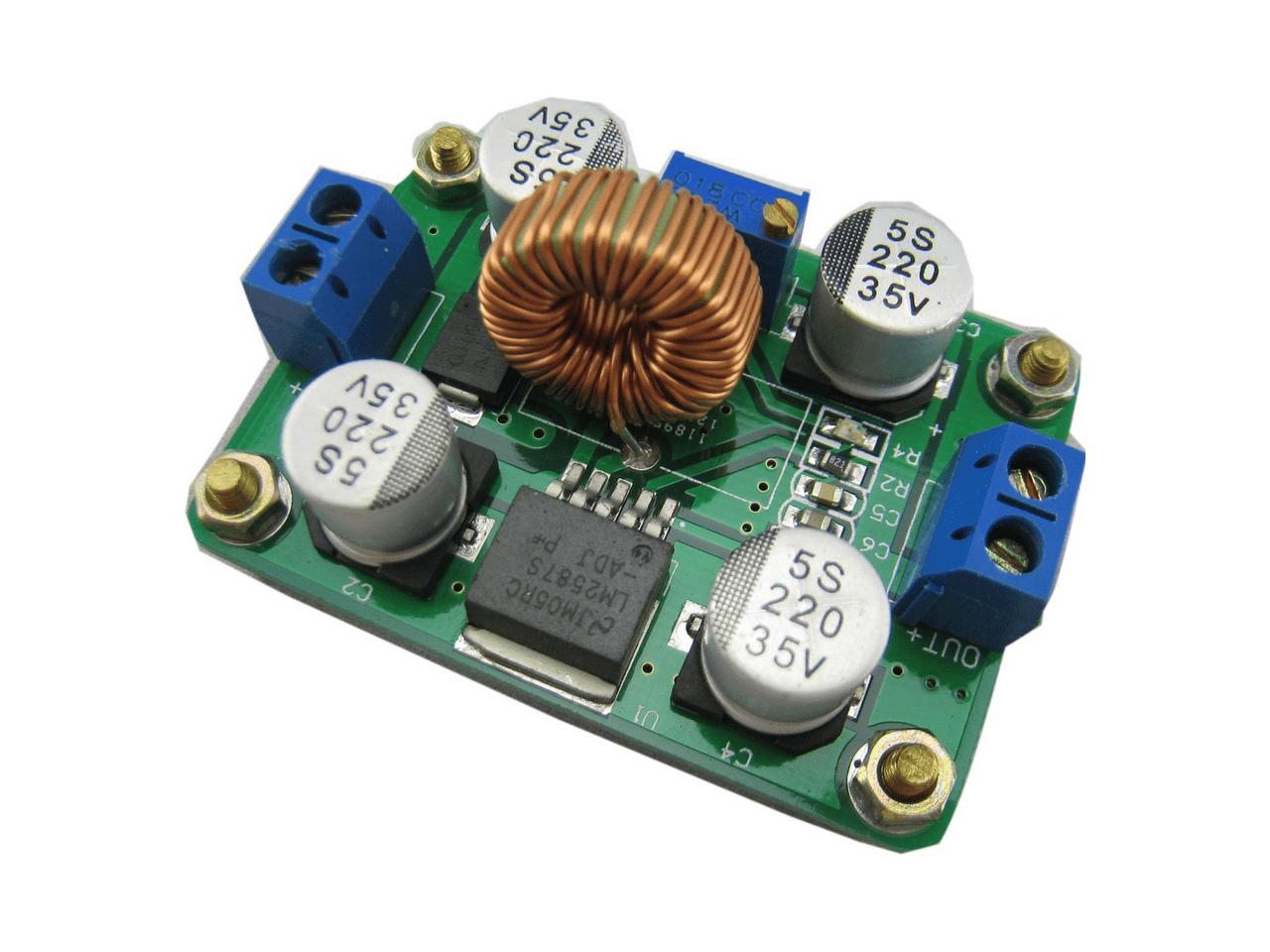 DC-DC 3.5-30V to 4-30V Adjustable LM2587 Boost Voltage Regulator Step-up Power Converter Power Supply Transformer Module Board with High Power Terminal for Solar Panel Car Battery