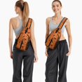 thumbnail image 6 of Sling Backpack,Halloween Spooky Icons Pattern Crossbody Bag with Water Bottle Holder,Waterproof Sling Bag for Men/Women with Chest Phone Holder for Hiking,Travel, 6 of 6