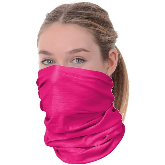 HTC 3 pk Set: Reusable Face Masks,Gaiters for Adults,Mouthcover,Many Colors (One Size, 3 Hot Pink)