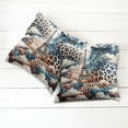 thumbnail image 2 of Ambesonne Leopard Throw Pillow Cover Pack of 2, Eiffel Clouds and Wild Cat, 2 Pcs-26"x26", Night Blue Rust Eggshell, 2 of 5