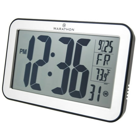 Tone Clock Circuit - Marathon Watch Company Atomic Self-setting Self-adjusting Wall Clock w/ Stand & 8 Timezones - Batteries Included