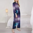 thumbnail image 3 of Goofa Planets Stars And Galaxies1 Printed Women’s 2 Piece Pajama Set Super,Pajamas Women's Long Sleeve Sleepwear Soft Button Down Loungewear Pjs Lounge Set Nightwear-Medium, 3 of 9