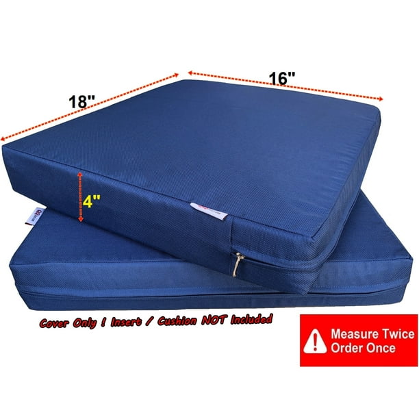 Waterproof Outdoor 4 Pack Deep Seat Chair Patio Cushions Zipper Cover 18"X16"X4" Duvet