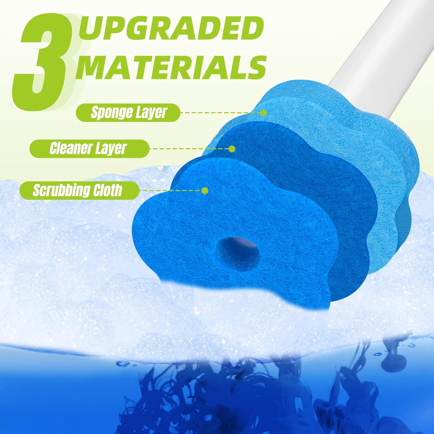 Disposable Toilet Brush and Holder Set, Toilet Wand Refills, Extended Handle with 48 Cleaner Refills, Toilet Brush for Toilet Bowl Cleaners, Bathroom Cleaning