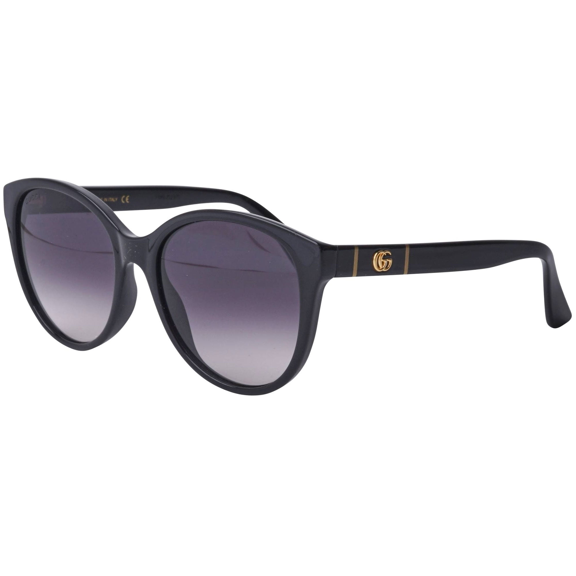 Gucci Black Frame Gradient Gray Lens Gold bamboo Temple Sunglasses Gucci GG1221S 006 Gold Grey Rectangular Sunglasses - eye-oo.com main image 4