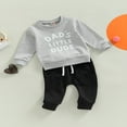 thumbnail image 2 of PENGXIANG Toddler Baby Boy Fall Clothes Suits Letter Print Tops and Long Pants Set 2 Pieces Set, 2 of 8