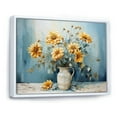 thumbnail image 2 of Designart "Rustic Blue Sunflower Display" Sunflowers Floater Framed Canvas Art Print, 2 of 5