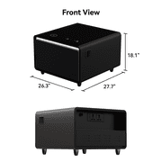 Livtab Smart End Table with Fridge Drawer, Charging Station and Control Panel for Living Room, Black