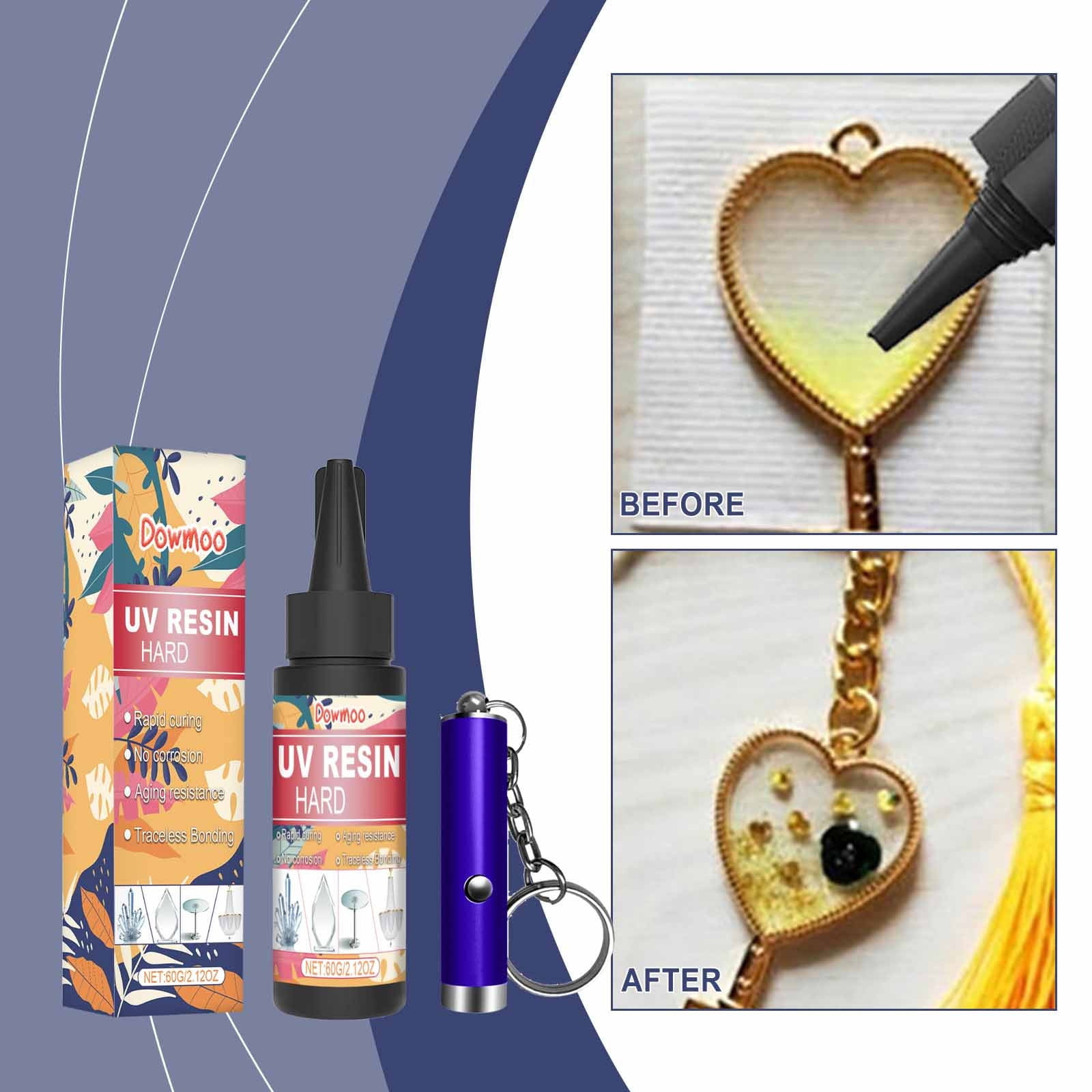 Heliisoer Colle Cristal en Résine Haute Transparence à Séchage Rapide Colle Sans Odeur Colle de Durcissement