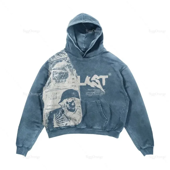 Harajuku Vintage Spider Print Hoodies Men Tracksuit Men Clothing Streetwear Oversized Loose Y2k Casual Vintage Sweatshirt