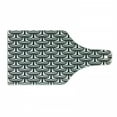 thumbnail image 1 of Abstract Cutting Board, Geometric Ovals and Stripes in Achromatic Minimalist Tones Print, Decorative Tempered Glass Cutting and Serving Board, in 3 Sizes, by Ambesonne, 1 of 2