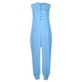 thumbnail image 2 of Women'S Jumpsuits Loose Sleeveless Hooded Bib Jumpsuit With Pocket Bodysuits, 2 of 5