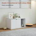 thumbnail image 5 of 31.3"x19.7" x 17.7" Minimalist Litter Box Enclosed, Engineered Wood Cat Litter Enclosure Furniture, Hidden Cat Litterbox Furniture for Bedroom, Living Room, White, 5 of 14