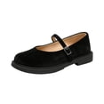 thumbnail image 2 of IEMIEMIEM Mary Jane Shoes Women Suede Ballet Flats Platform Non-Slip Classics Round Toe Ankle Buckle Strap Comfort Casual Dress Work Mary Jane Flat Shoes Black 7.5 Wide, 2 of 7