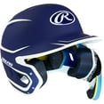 thumbnail image 3 of Rawlings 2022 Mach Adjust Baseball Batting Helmet With Jaw Guard, Senior, Matte Royal and White, 3 of 4