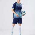 thumbnail image 3 of Fldy Kids Boys Soccer Jersey Girls Football Team Uniform Short Sleeve T Shirts and Shorts Outfits Navy Blue 3XS, 3 of 7