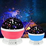 Upgraded Version Remote-Controlled Romantic Rotating Spin Music Starry Sky Night Light Projector Children Kids Baby Sleeping Night Light